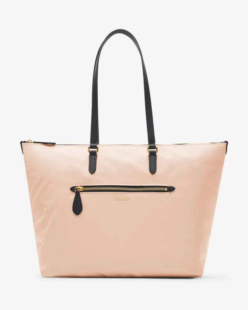 Burberry Henkeltasche aus Nylon mit Reißverschluss Rose-beige