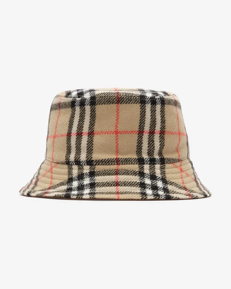 Burberry Wendbarer Fischerhut aus Wolle in Check , Size Archive