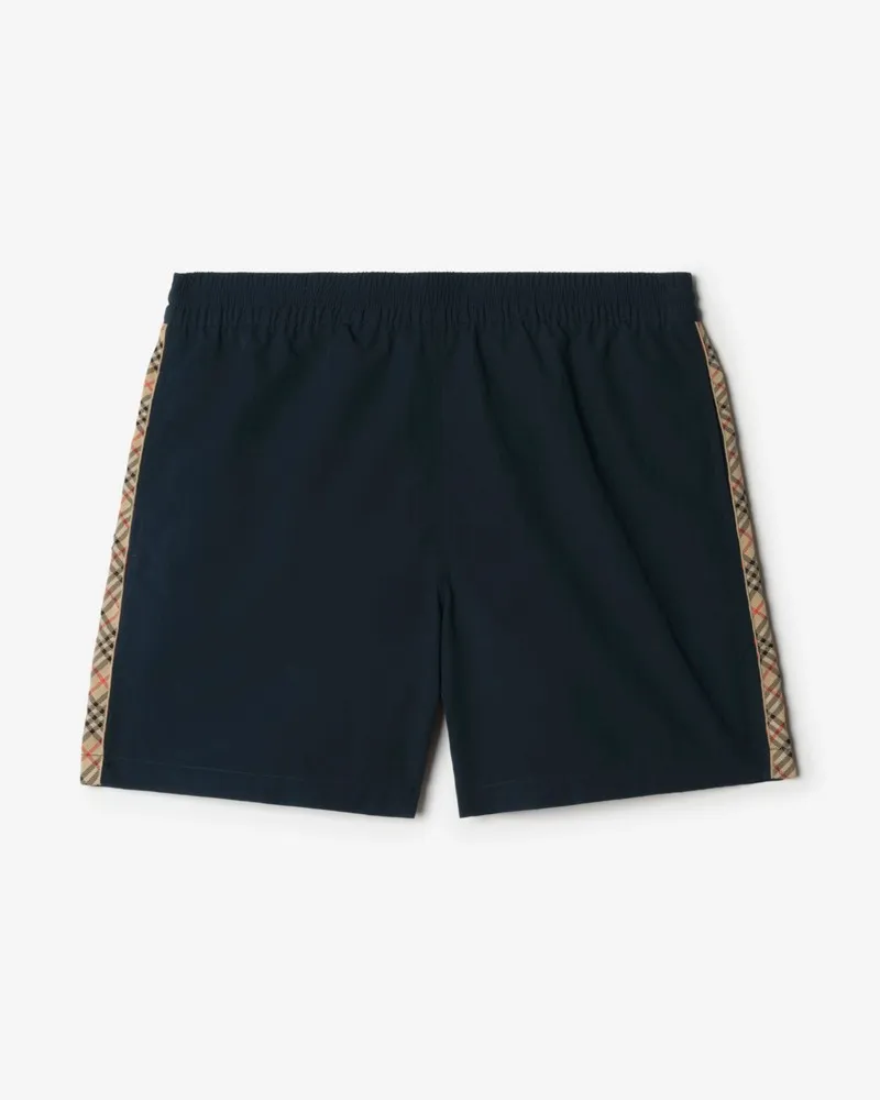 Burberry Schwimmshorts mit Check-Besatz , Size Marineblau