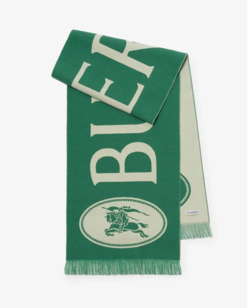 Burberry Wollschal mit Logo Tennis-grün
