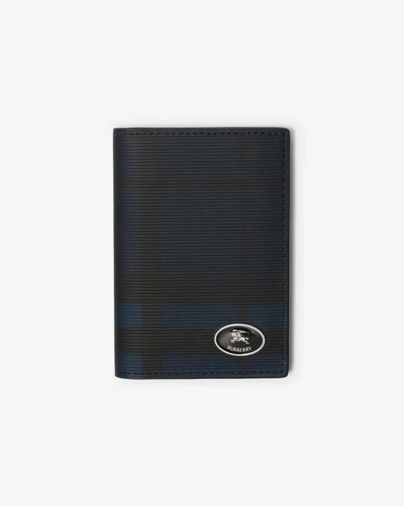 Burberry Faltbares Kartenetui in Check Marineblau