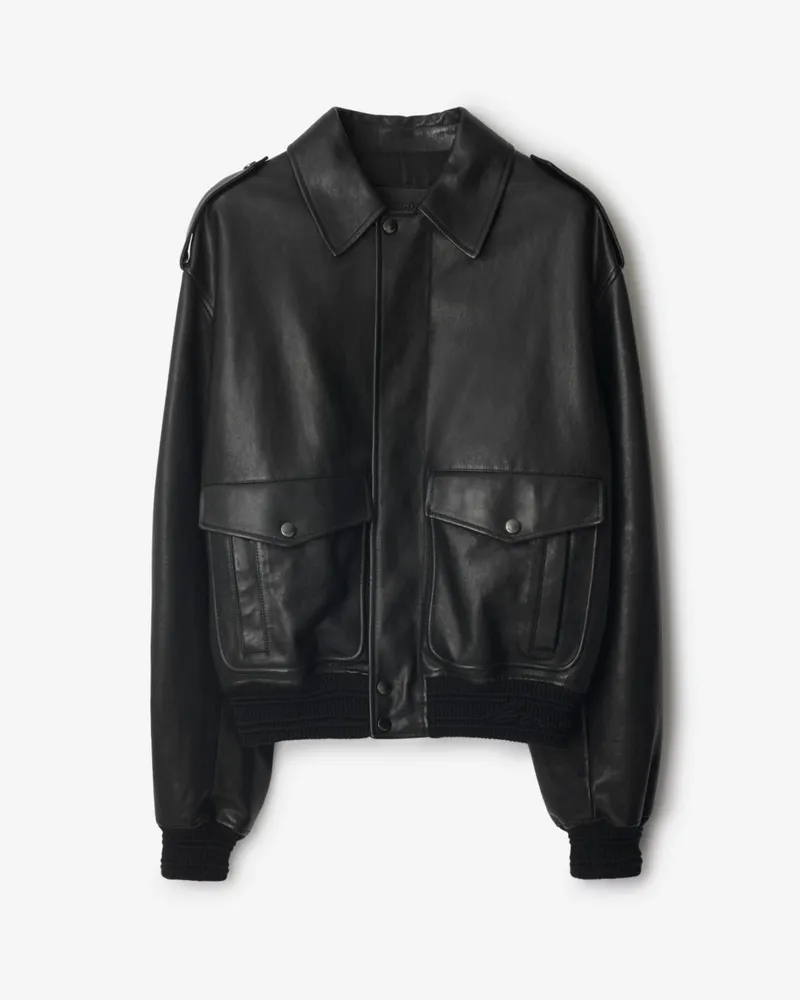 Burberry Bomberjacke aus Leder Schwarz