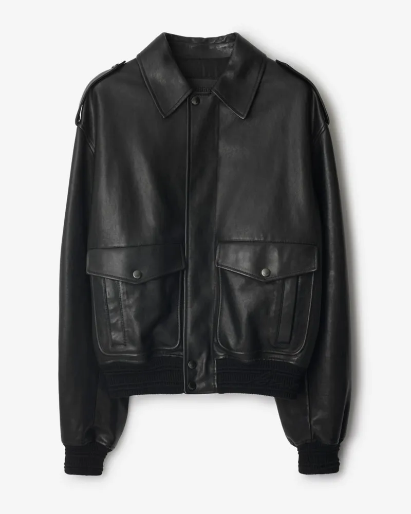 Burberry Bomberjacke aus Leder Schwarz