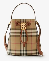 Burberry TB Bucket Bag im Kleinformat Vintage-beige