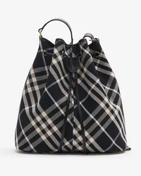 Burberry Mittelgroße Bucket Bag in Check Schwarz