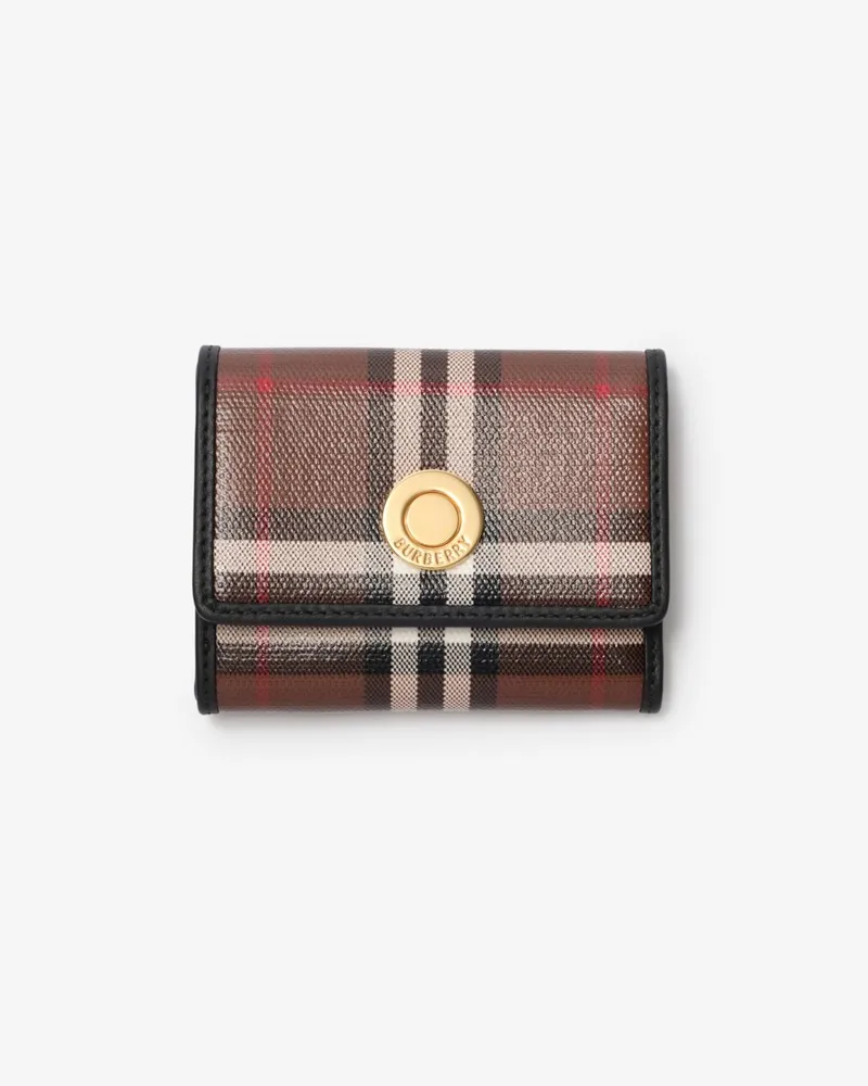 Burberry Kleine Faltbrieftasche in Check Chocolate