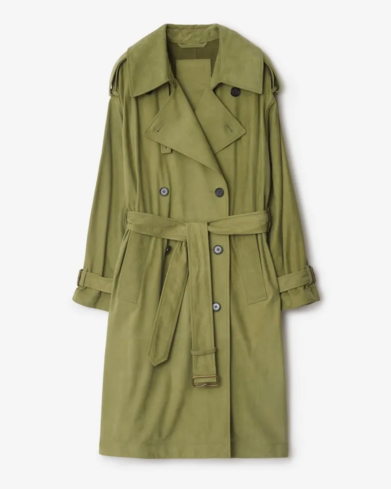 Burberry Langer Trenchcoat aus Nubukleder Wreath