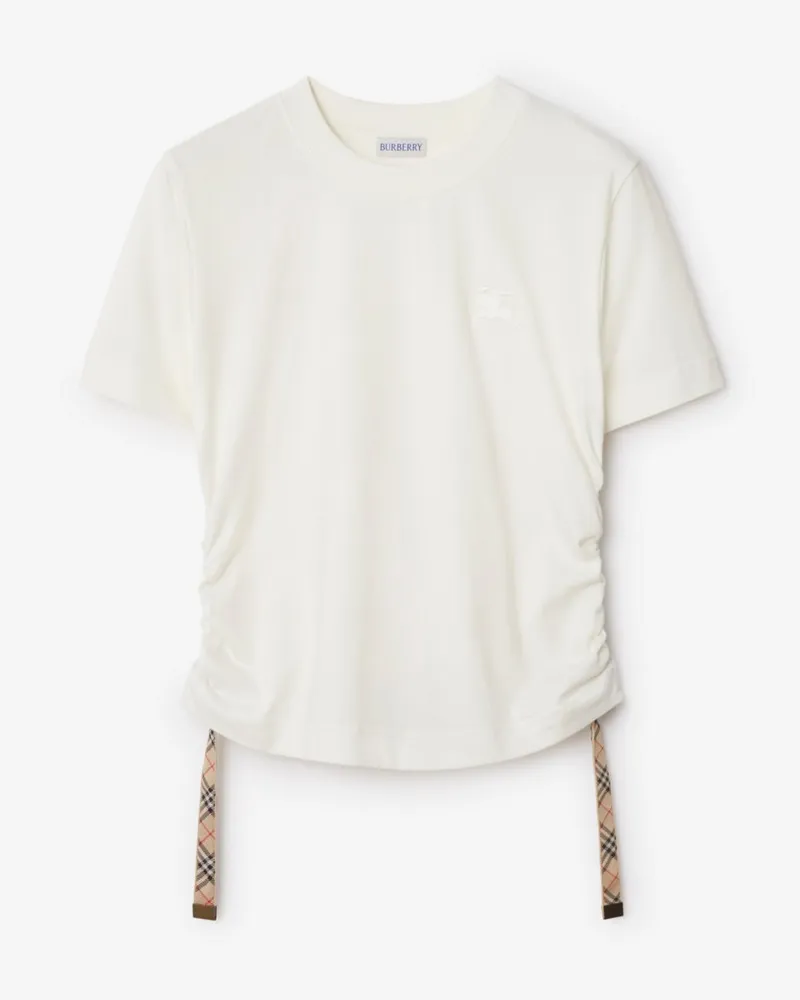 Burberry Festival-T-Shirt aus Baumwolle Chalk-weiß