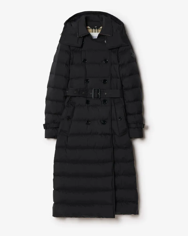Burberry Langer wattierter Nylonmantel „Audley“ , Size Black