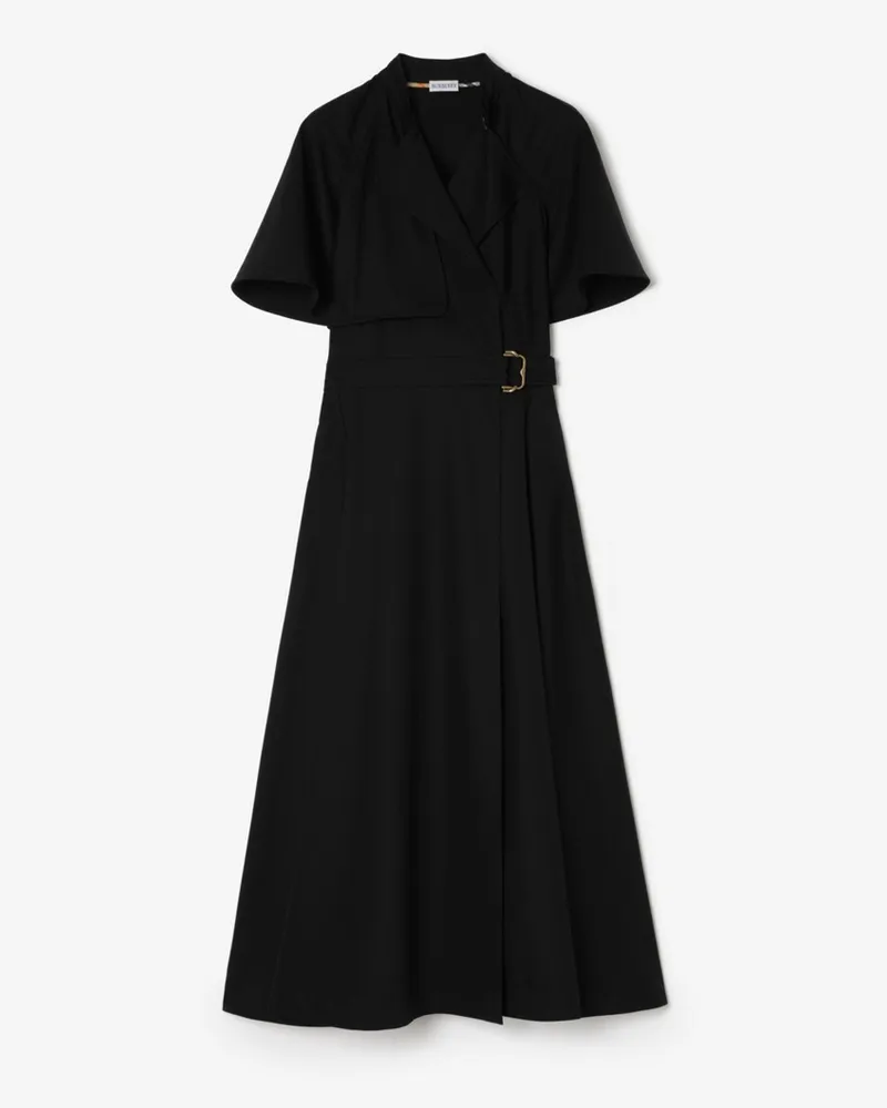 Burberry Wickelkleid aus Wolltwill , Size Schwarz