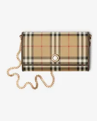 Burberry Brieftasche in Check mit Kettenriemen Vintage-beige