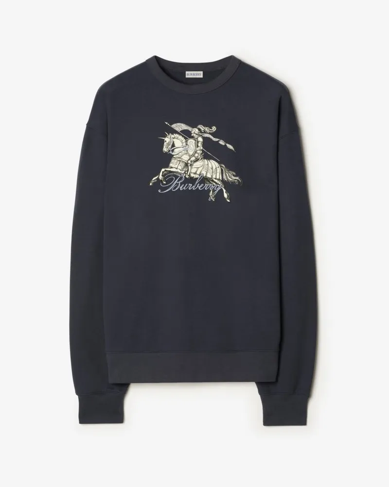 Burberry Baumwoll-Sweatshirt mit Knight-Radierung , Size Horizon