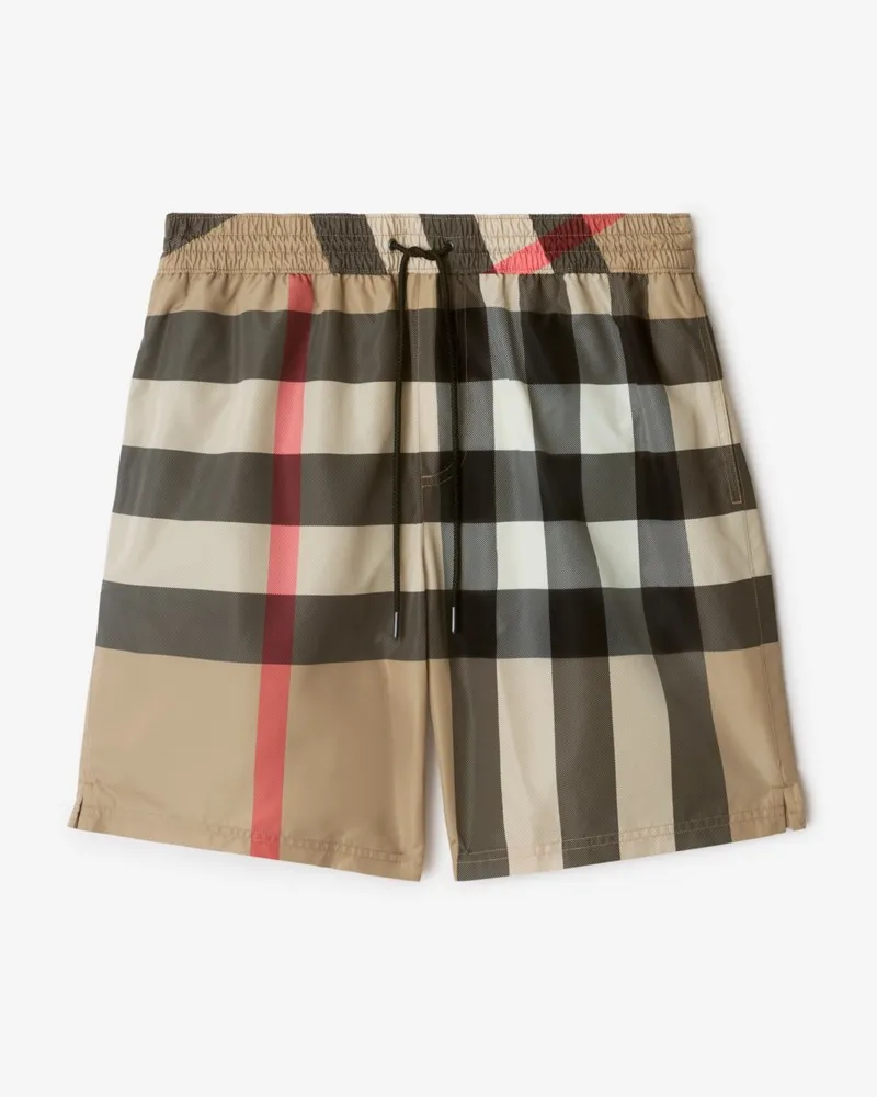 Burberry Schwimmshorts in Check Vintage-beige