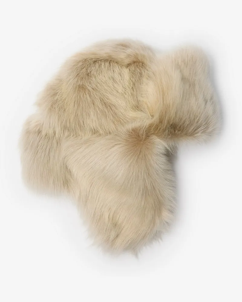 Burberry Lammfell-Ohrenklappenmütze Linden-braun