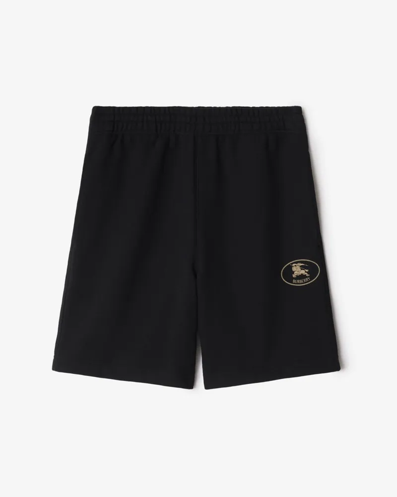 Burberry Baumwollshorts mit Knight Stamp Schwarz