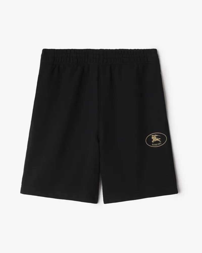 Burberry Baumwollshorts mit Knight Stamp Schwarz