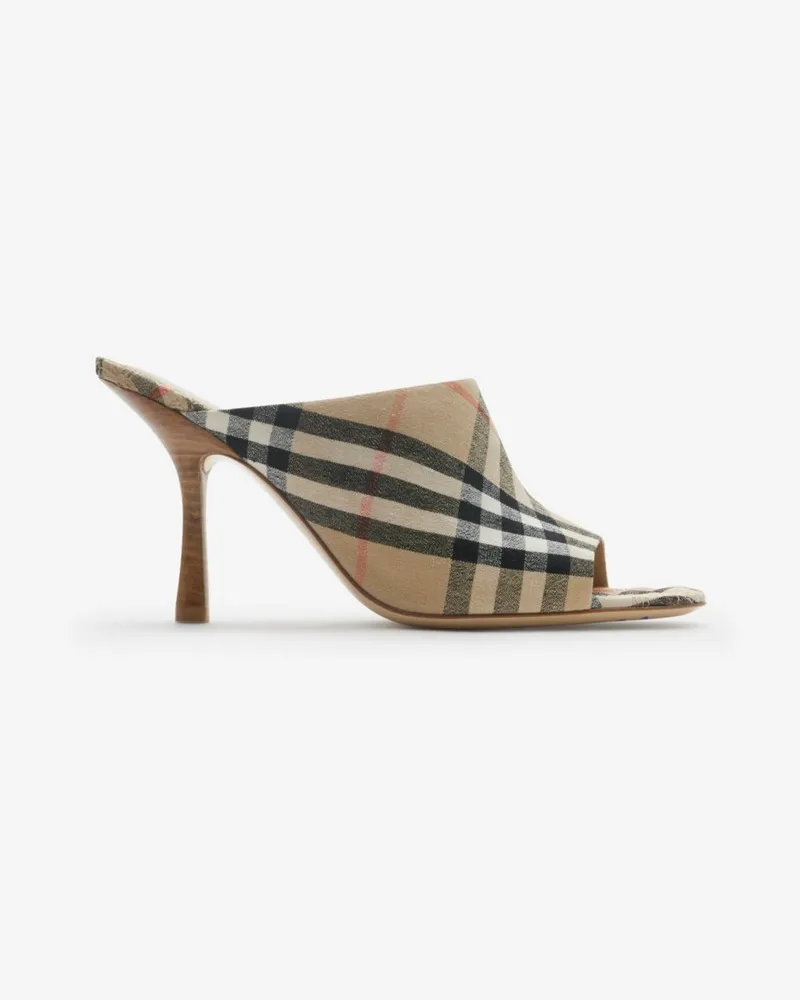 Burberry Mules „Mews“ in Check Sand