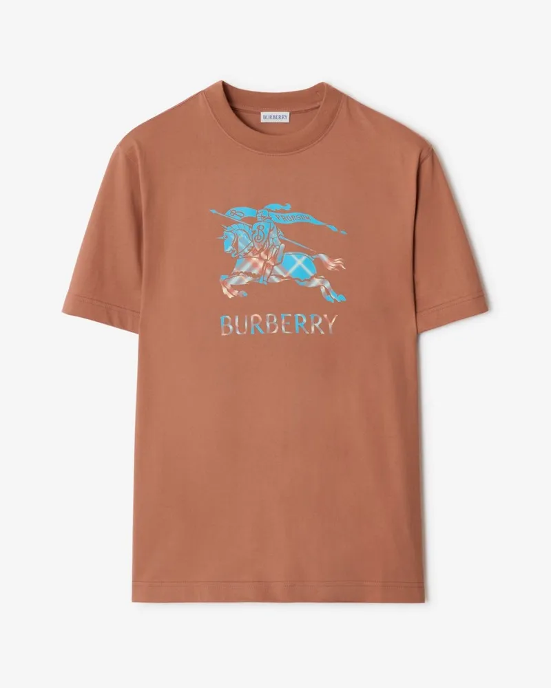 Burberry Baumwoll-T-Shirt mit EKD-Motiv in Ombré-Optik Ginger-braun