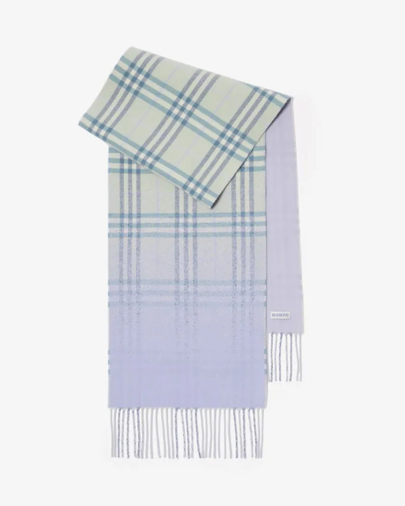 Burberry Kaschmirschal in Check mit Farbverlauf Seafoam-grün