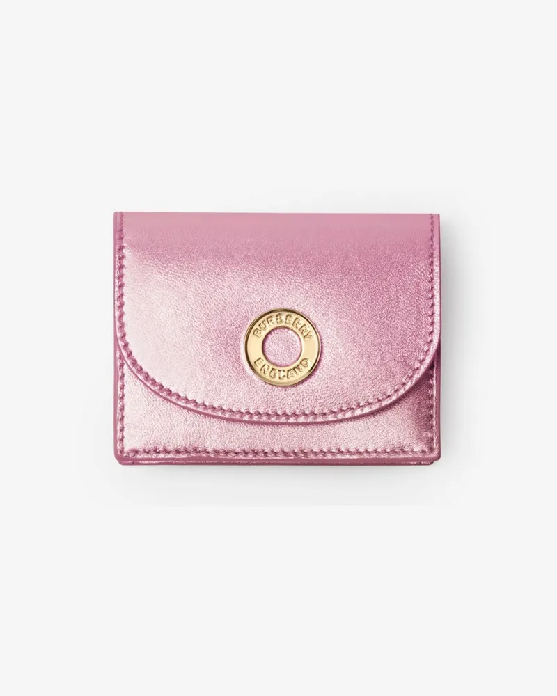 Burberry Kleine Faltbrieftasche aus Leder Rosa