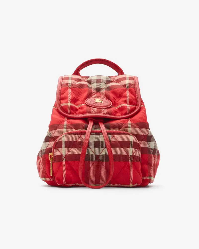Burberry Rucksack „Horseshoe“ im Kleinformat Crayon-rot