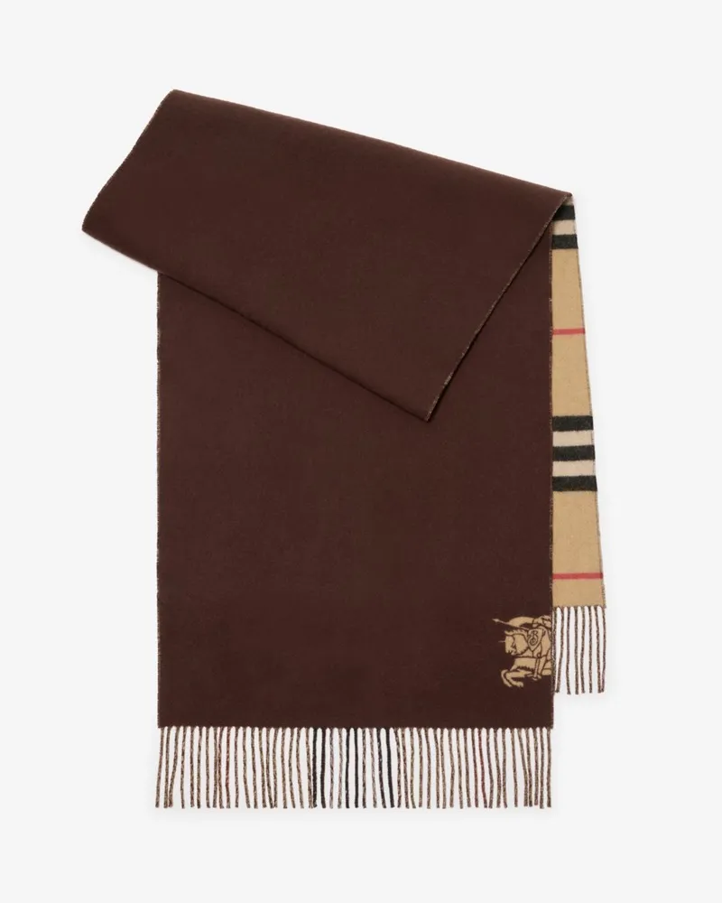 Burberry Breiterer wendbarer Kaschmirschal in Check Sand