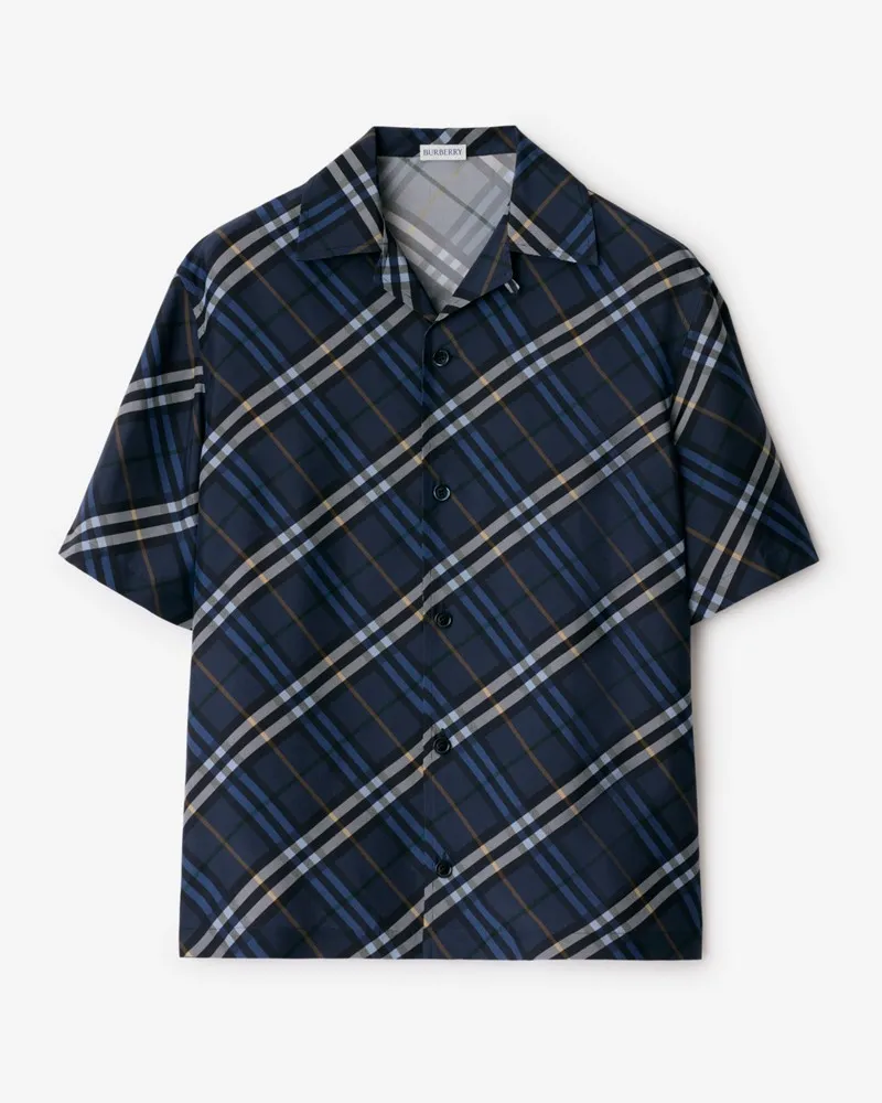 Burberry Legeres Hemd aus Seidenpopelin in Check Ink