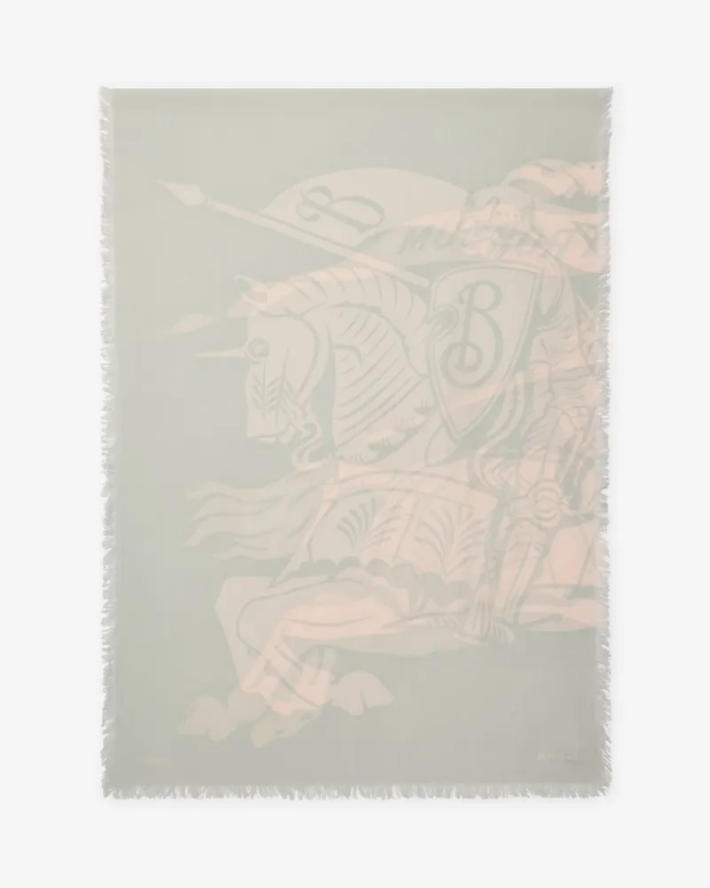 Burberry Breiter Wollschal mit EKD-Motiv Mitten-grau
