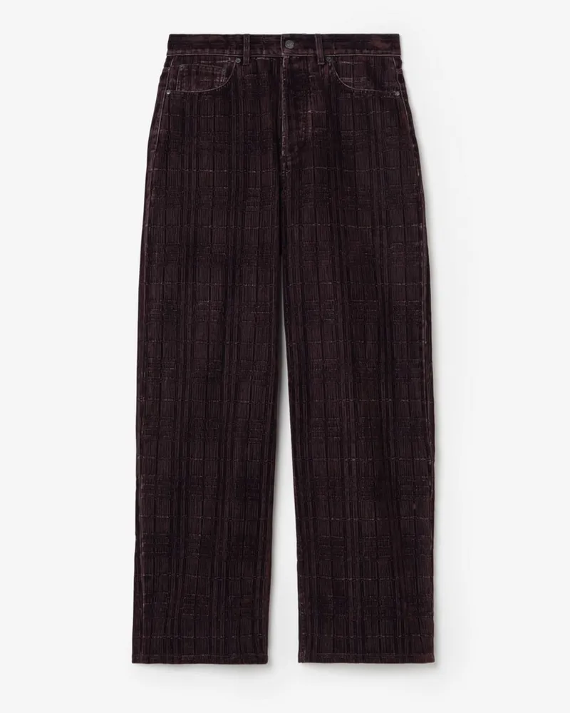 Burberry Legere Jeans mit Karomuster , Size Plum-violett