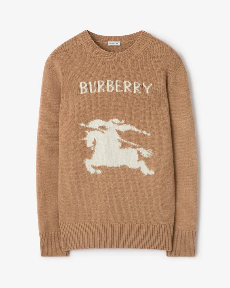 Burberry Pullover aus Wolle und Kaschmir mit EKD-Motiv Camelfarben