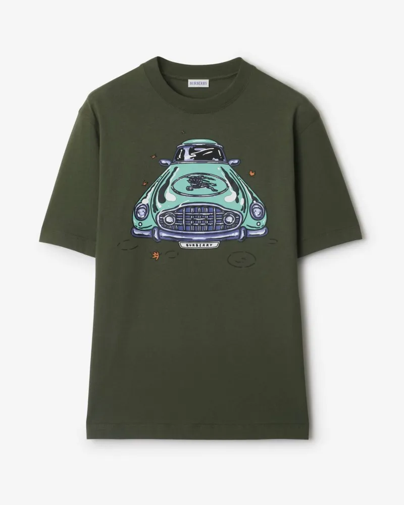 Burberry Baumwoll-T-Shirt mit Automotiv Yew-grün