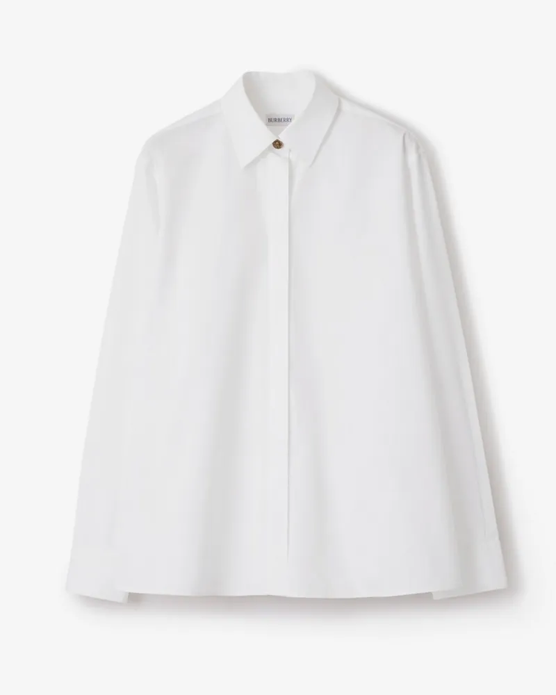 Burberry Oversize-Hemd aus Baumwollpopelin Optic-weiß