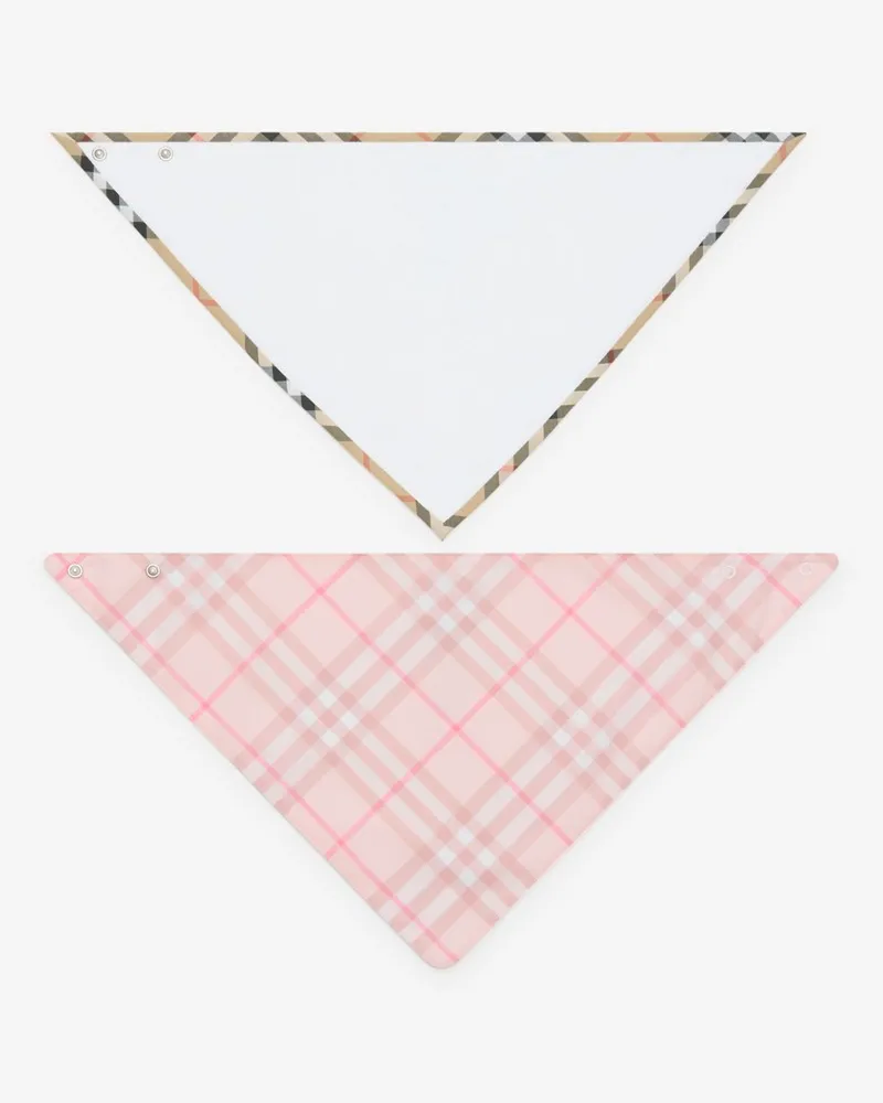 Burberry Zweiteiliges Baumwoll-Lätzchenset mit Check , Size Ice-rosa