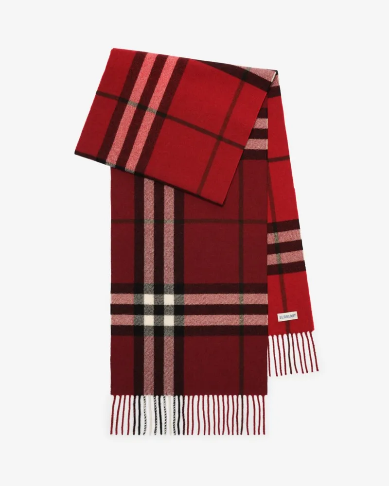 Burberry Kaschmirschal in Check mit Farbverlauf Oxblood