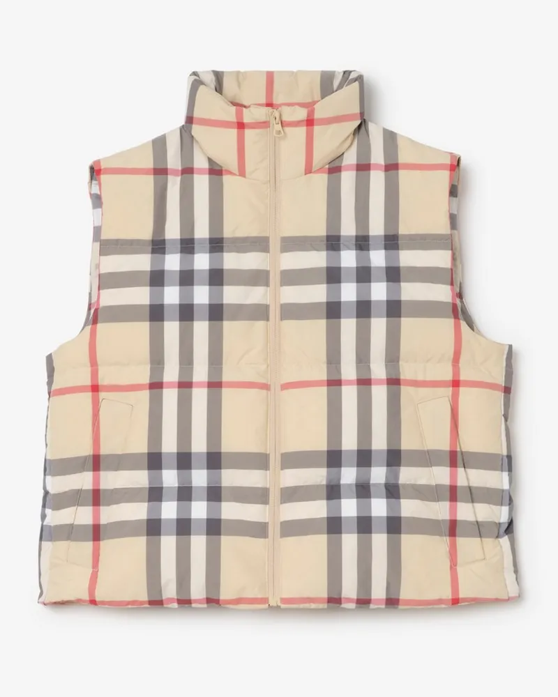 Burberry Wattierte Weste in Check Helles