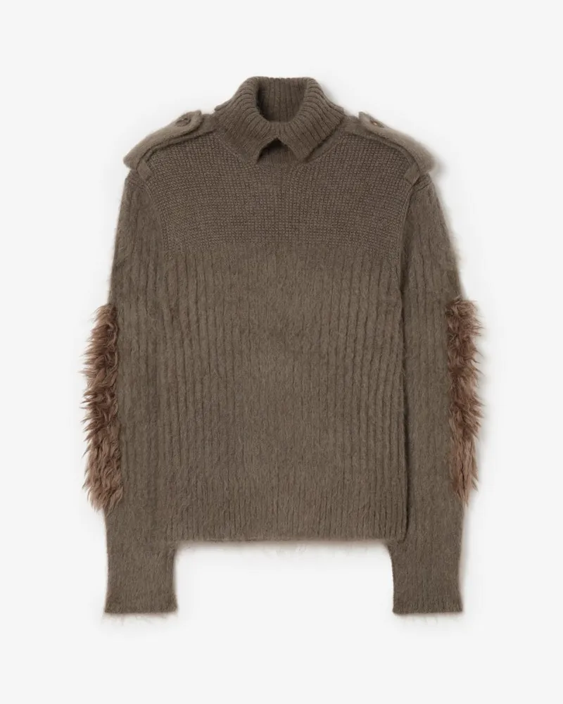 Burberry Mohair-Wollmischpullover , Size Mink