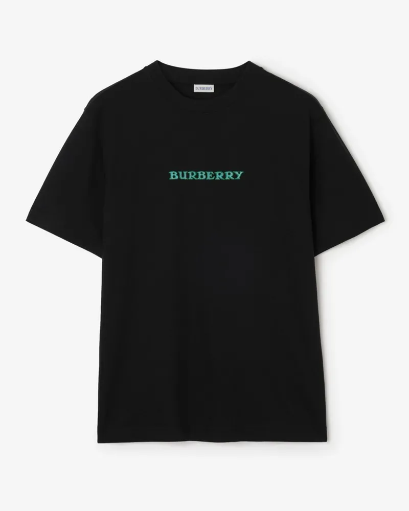 Burberry Baumwoll-T-Shirt mit Heritage-Logo Black