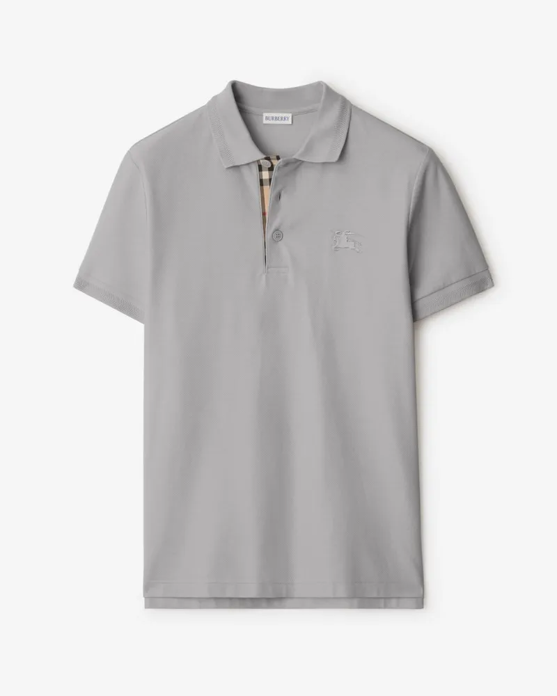 Burberry Baumwoll-Poloshirt Hellgrau