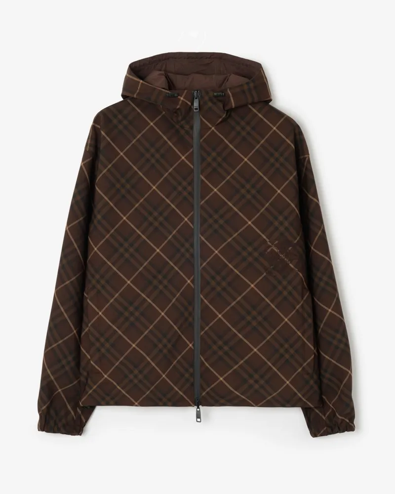 Burberry Wendbare Kapuzenjacke in Check , Size Sepia