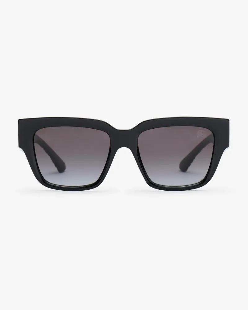 Burberry Sonnenbrille mit eckiger Fassung und Knight Stamp Black
