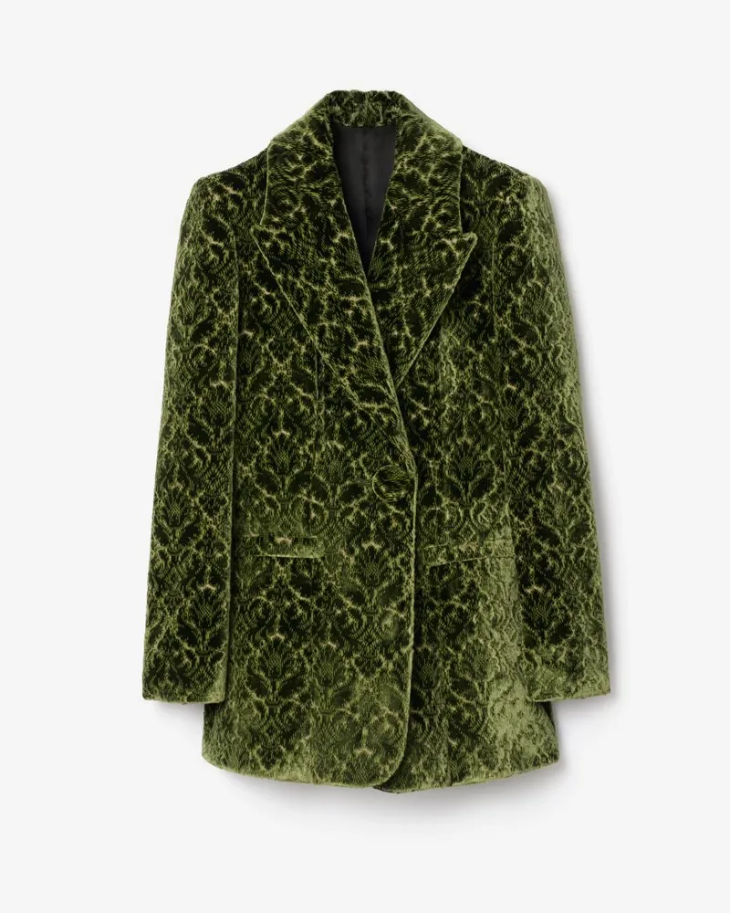 Burberry Samtblazer mit Barockmuster Grün