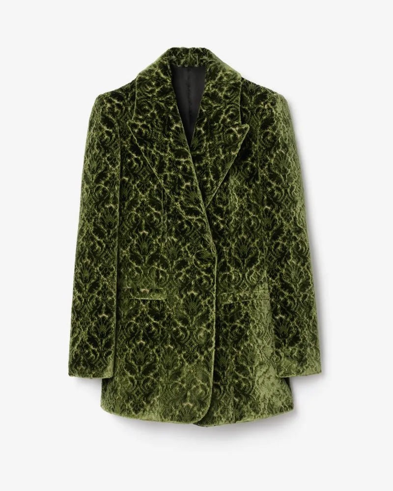 Burberry Samtblazer mit Barockmuster Grün