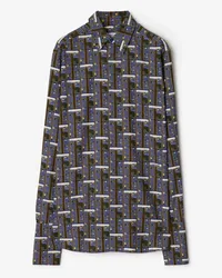 Burberry Seidenhemd mit Bus-Print Knight