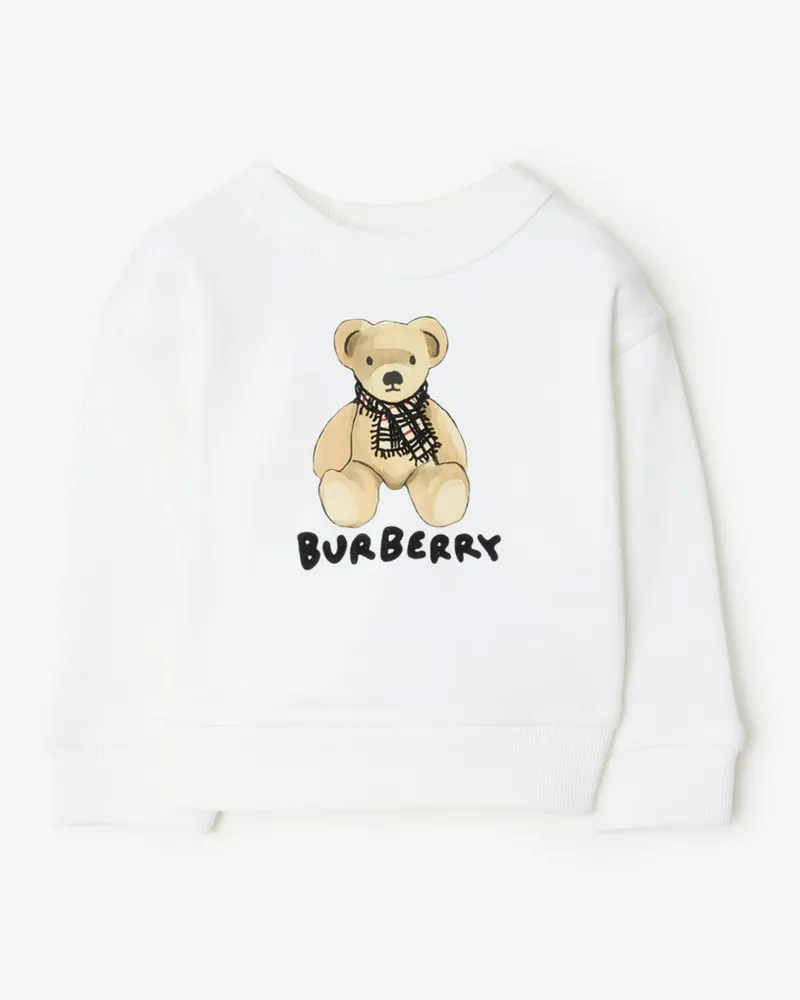 Burberry Baumwollsweatshirt mit Thomas Teddybär Weiß