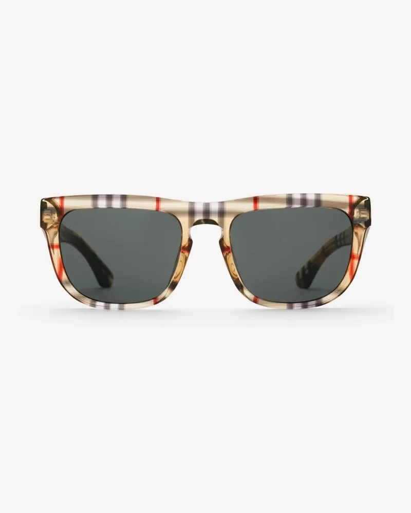 Burberry Sonnenbrille mit eckiger Fassung in Check Beige