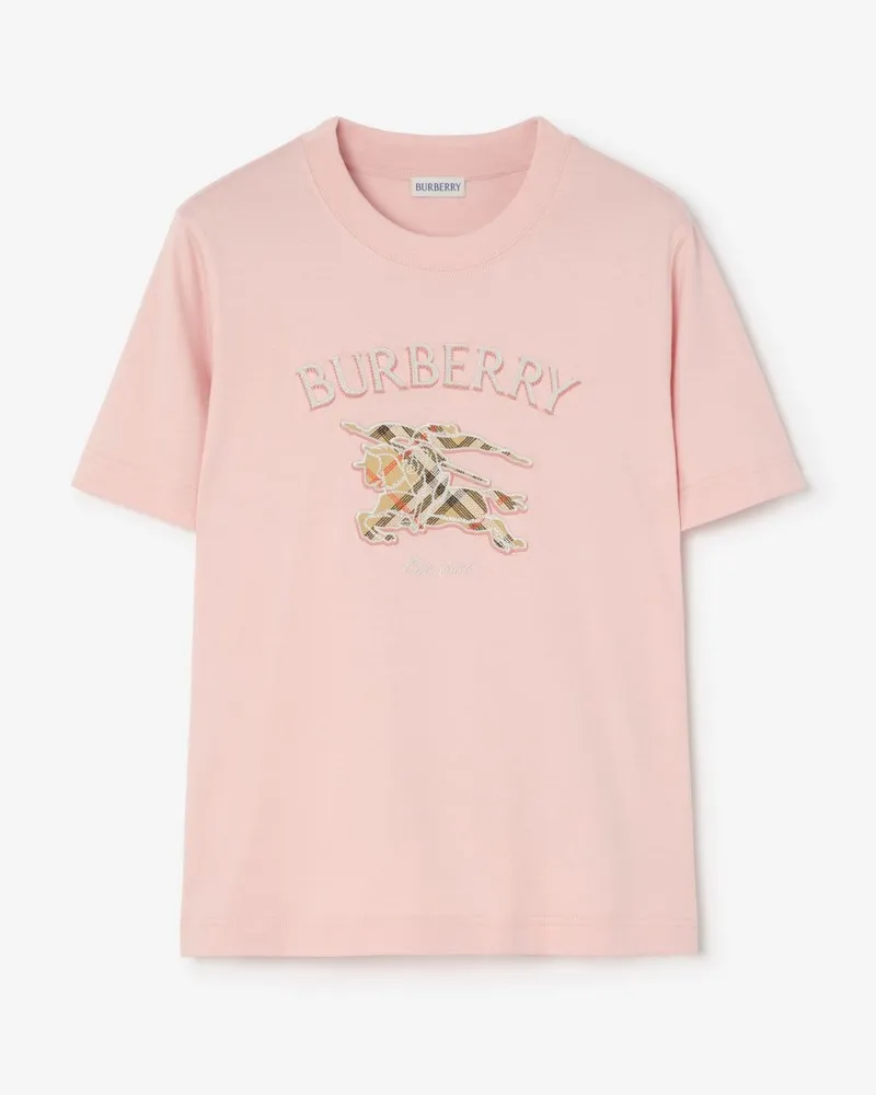 Burberry Baumwoll-T-Shirt mit Knight in Check , Size Bouquet