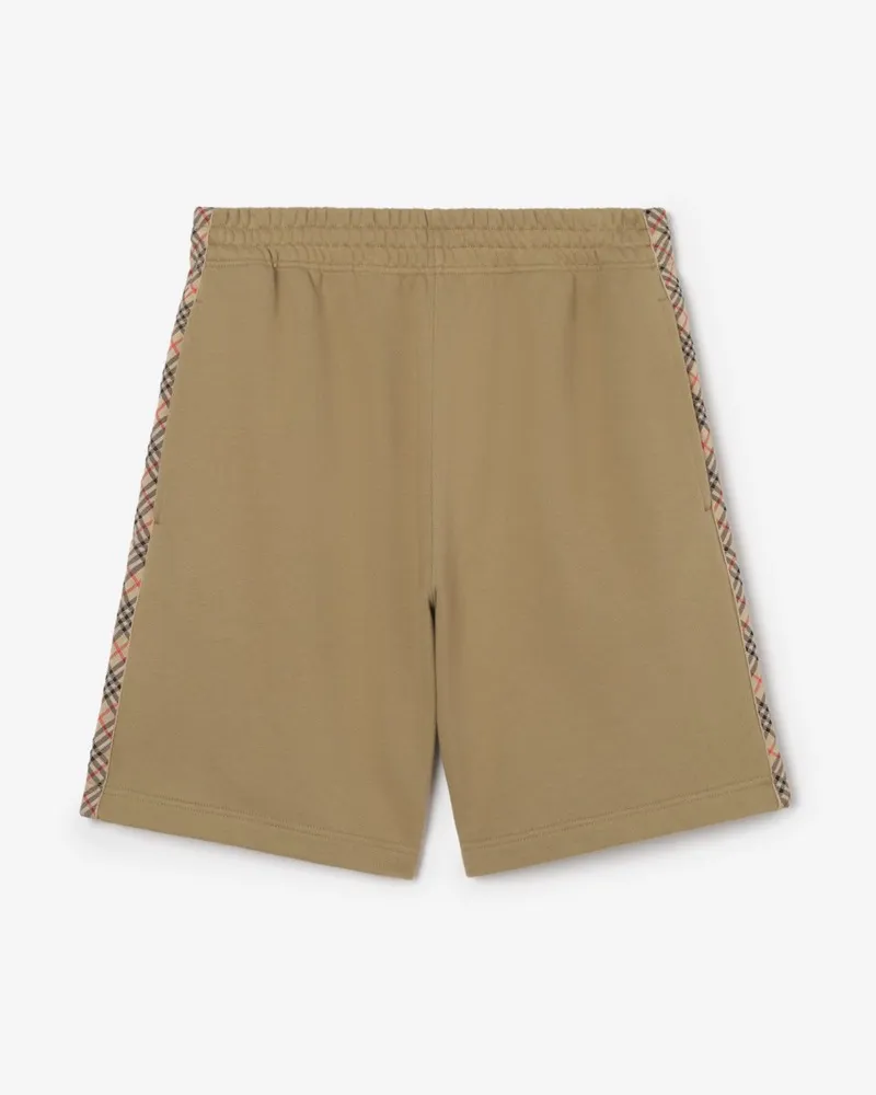 Burberry Baumwollshorts mit Karobesatz , Size Sparrow-beige