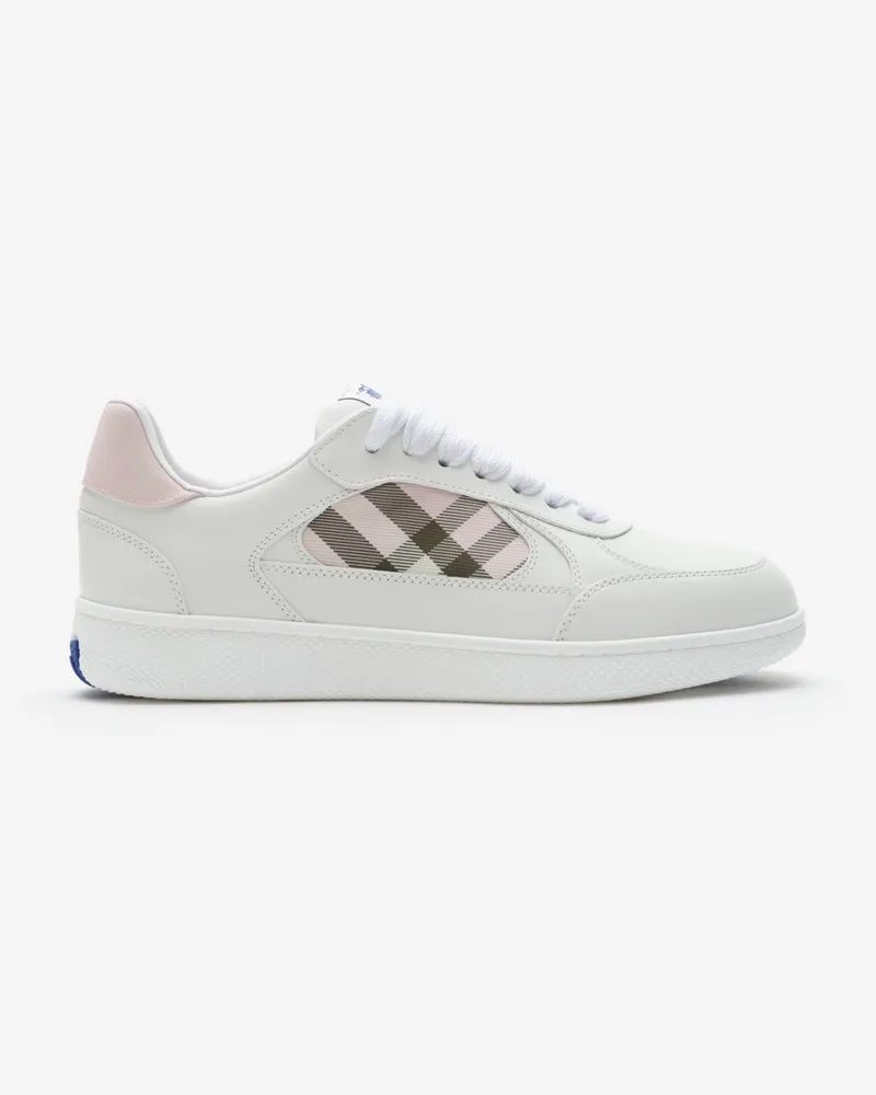 Burberry Sneaker „Terrace“ aus Leder mit Check , Size Optic-weiß