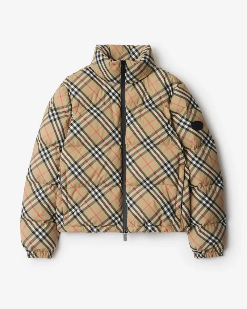 Burberry Wattierte Jacke „Ambleside“ im Karomuster , Size Sand