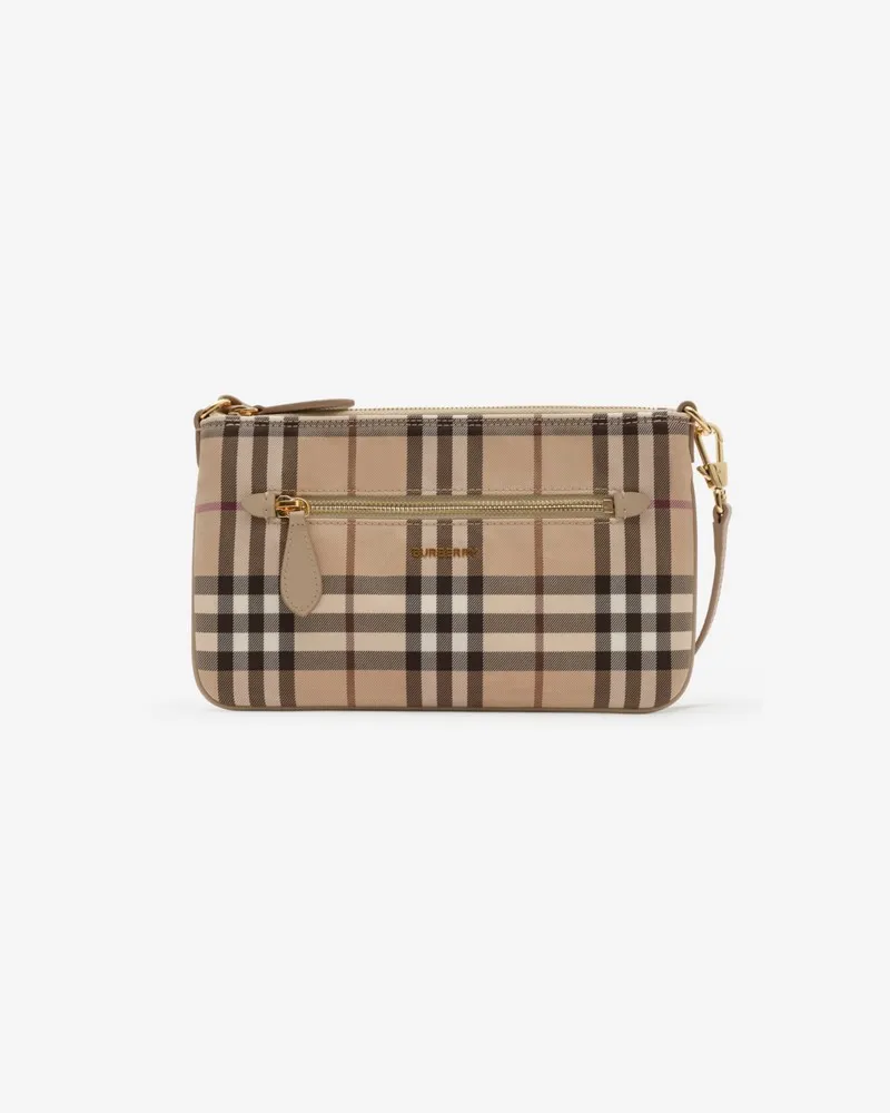 Burberry Reißverschlussetui in Check Alabaster-weiß